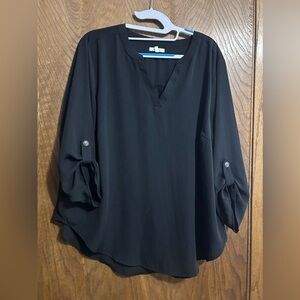 Maurices 1X black 3/4 sleeve tunic